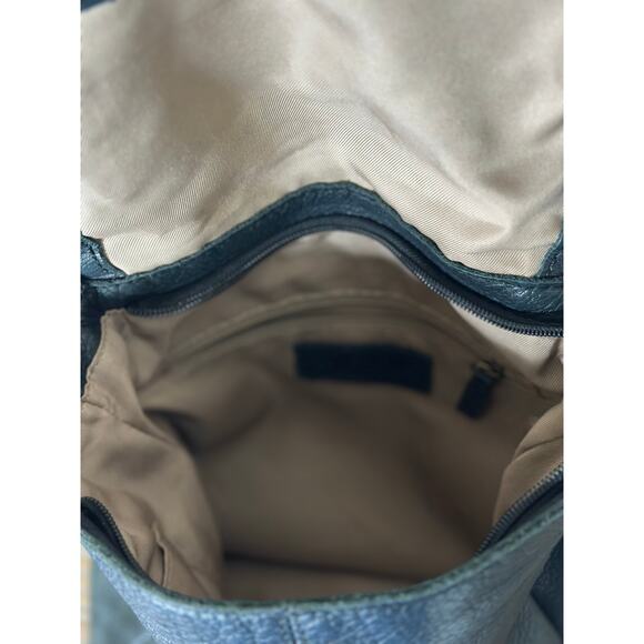 American Leather Company Bag Black Genuine Leather Preppy School Backpack - Picture 7 of 12